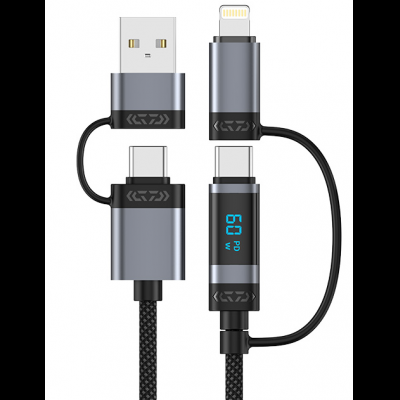 4 in 1 USB & C TO C & L  Digital Display PD 60W Cable