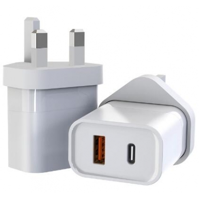 New UK version 30W USB-C + USB-A Dual ports travel charger 