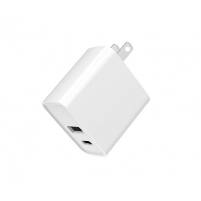 Dual ports USB-C + USB-A  PD 20W Travel Charger