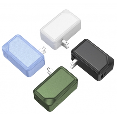 Mini Wall Foldable Plug 22.5W Fast Charging 5000mAh Type-C&USB out Jelly Colorful Power Bank