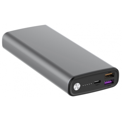 20000mAh PD65W  Aluminium alloy LED display Grey power bank